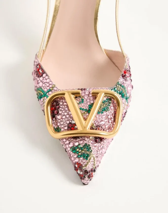 VLogo Signature Slingback Décolleté με κεντημένο σχέδιο Cherryfic 80 mm VLogo Signature Slingback Décolleté με κεντημένο σχέδιο Cherryfic 80 mm