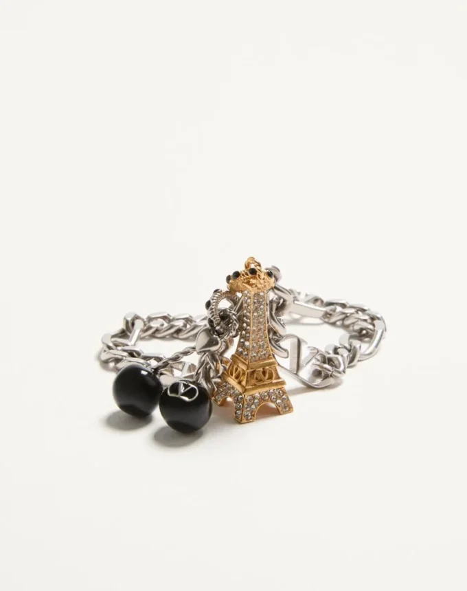 Βραχιόλι Valentino Garavani Chez Valentino από μέταλλο, σμάλτο και στρας Swarovski® Βραχιόλι Valentino Garavani Chez Valentino από μέταλλο, σμάλτο και στρας Swarovski®
