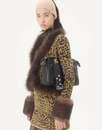 Ζακέτα από πλεκτό Lurex με ζακάρ animal print
