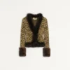 Ζακέτα από πλεκτό Lurex με ζακάρ animal print Ζακέτα από πλεκτό Lurex με ζακάρ animal print