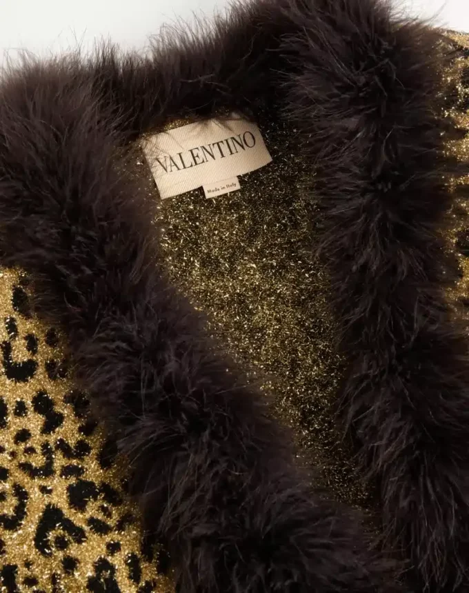 Ζακέτα από πλεκτό Lurex με ζακάρ animal print Ζακέτα από πλεκτό Lurex με ζακάρ animal print