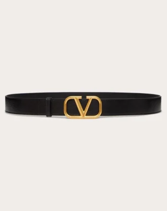 Ζώνη Vlogo Signature από δέρμα αγελάδας με ομπρέ