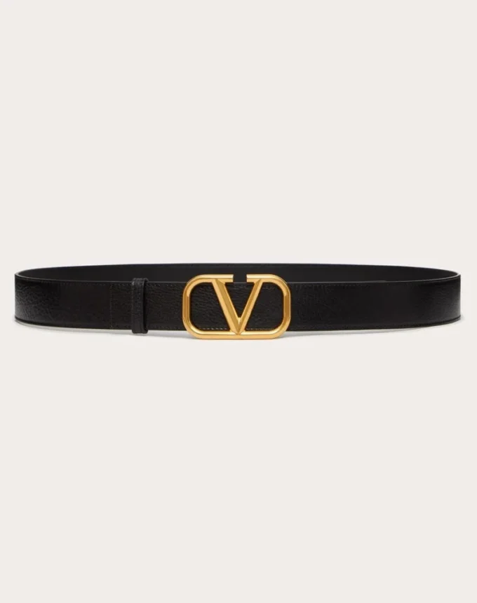 Ζώνη Vlogo Signature από δέρμα αγελάδας με ομπρέ