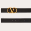 Ζώνη Vlogo Signature από δέρμα αγελάδας με ομπρέ