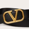 Ζώνη Vlogo Signature από δέρμα αγελάδας με ομπρέ