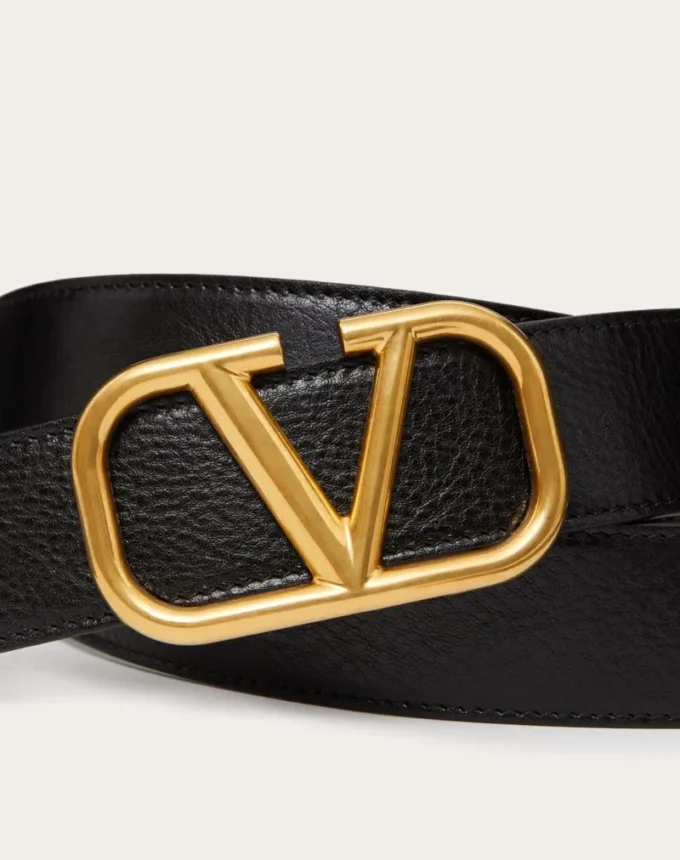 Ζώνη Vlogo Signature από δέρμα αγελάδας με ομπρέ
