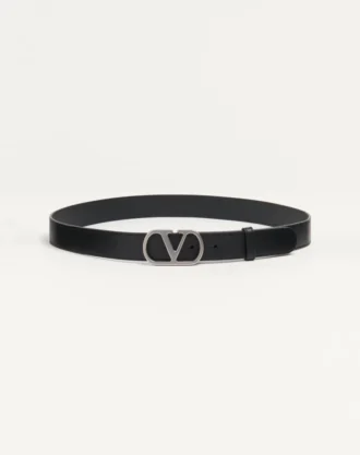 Ζώνη Vlogo Signature από γυαλιστερό δέρμα μοσχαριού 30 mm