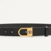 Ζώνη VLogo Signature από γυαλιστερό δέρμα μοσχαριού 30 mm με σμάλτινο λογότυπο Ζώνη VLogo Signature από γυαλιστερό δέρμα μοσχαριού 30 mm με σμάλτινο λογότυπο