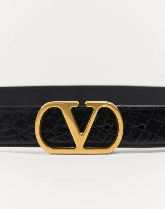 Ζώνη Vlogo Signature από κροκόδειλο 30 mm Ζώνη Vlogo Signature από κροκόδειλο 30 mm